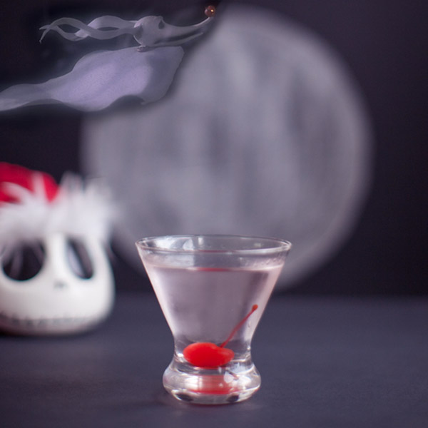 Zero's Flight -- Cherry Vanilla Martini {Disney Inspired Cocktail} // Nightmare Before Christmas